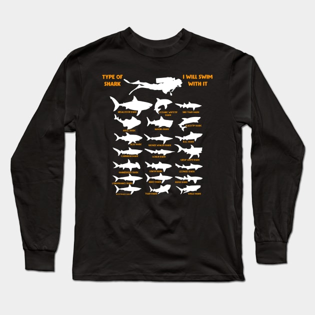 21 Types of sharks Long Sleeve T-Shirt by Flipodesigner